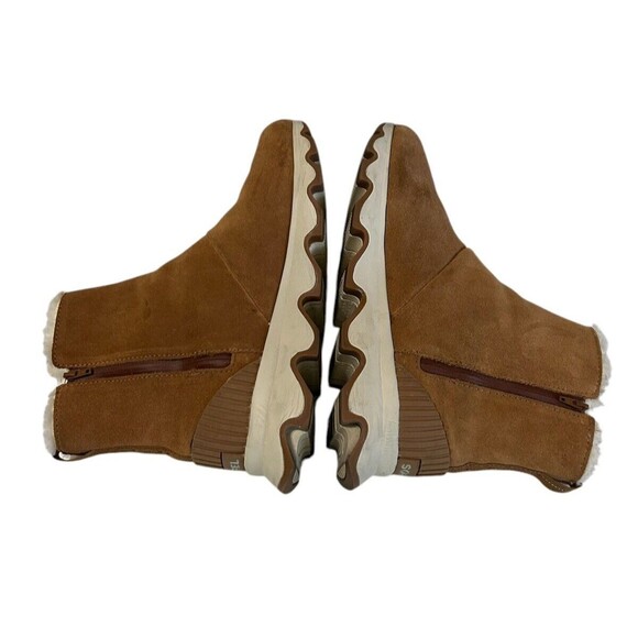Sorel Kinetic Camel Brown Suede Waterproof Ankle Sherpa Boots Women’s size 8 - Picture 6 of 11
